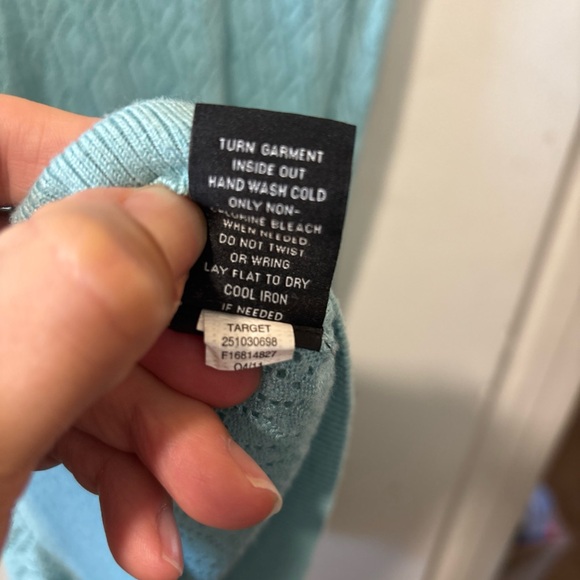 Jason Wu for Target Long Sleeve Pointelle Blue Snap Front Mid Length Cardigan M - Picture 7 of 7